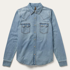 Loose Fit Denim Shirt Blue | Women Stetson Denim Shirts