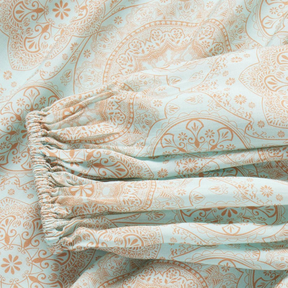 Mandala Print Peasant Blouse Blue | Women Stetson Blouses