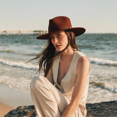 Midtown Wide Flat Brim Hat Black | Men/Women Stetson Fedora