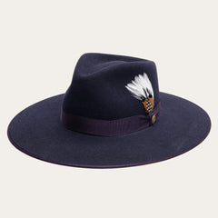 Midtown Wide Flat Brim Hat Navy | Men/Women Stetson Fedora