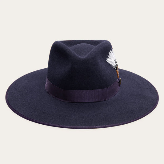 Midtown Wide Flat Brim Hat Navy | Men/Women Stetson Fedora