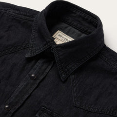 Modern Denim Western Shirt Black | Men Stetson Modern Cut