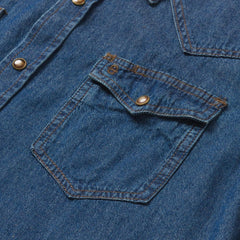 Modern Denim Western Shirt Blue | Men Stetson Denim Shirts