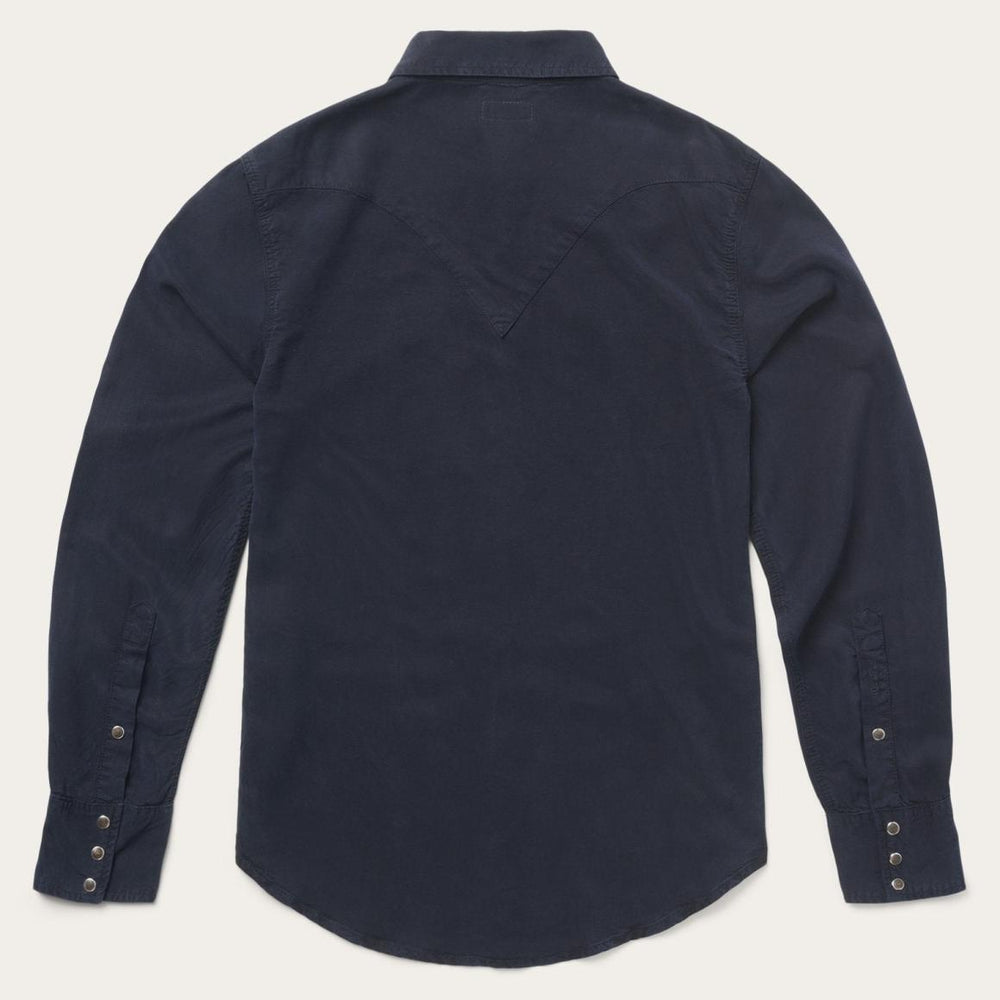 Navy Twill Shirt Blue | Men Stetson Modern Cut