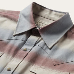 Ombre Stripe Twill Shirt Wine | Men Stetson Modern Cut