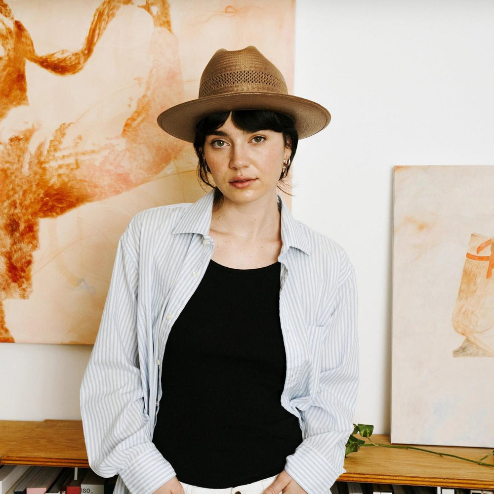 Open Road Vented Straw Cowboy Hat Cognac | Men/Women Stetson Fedora