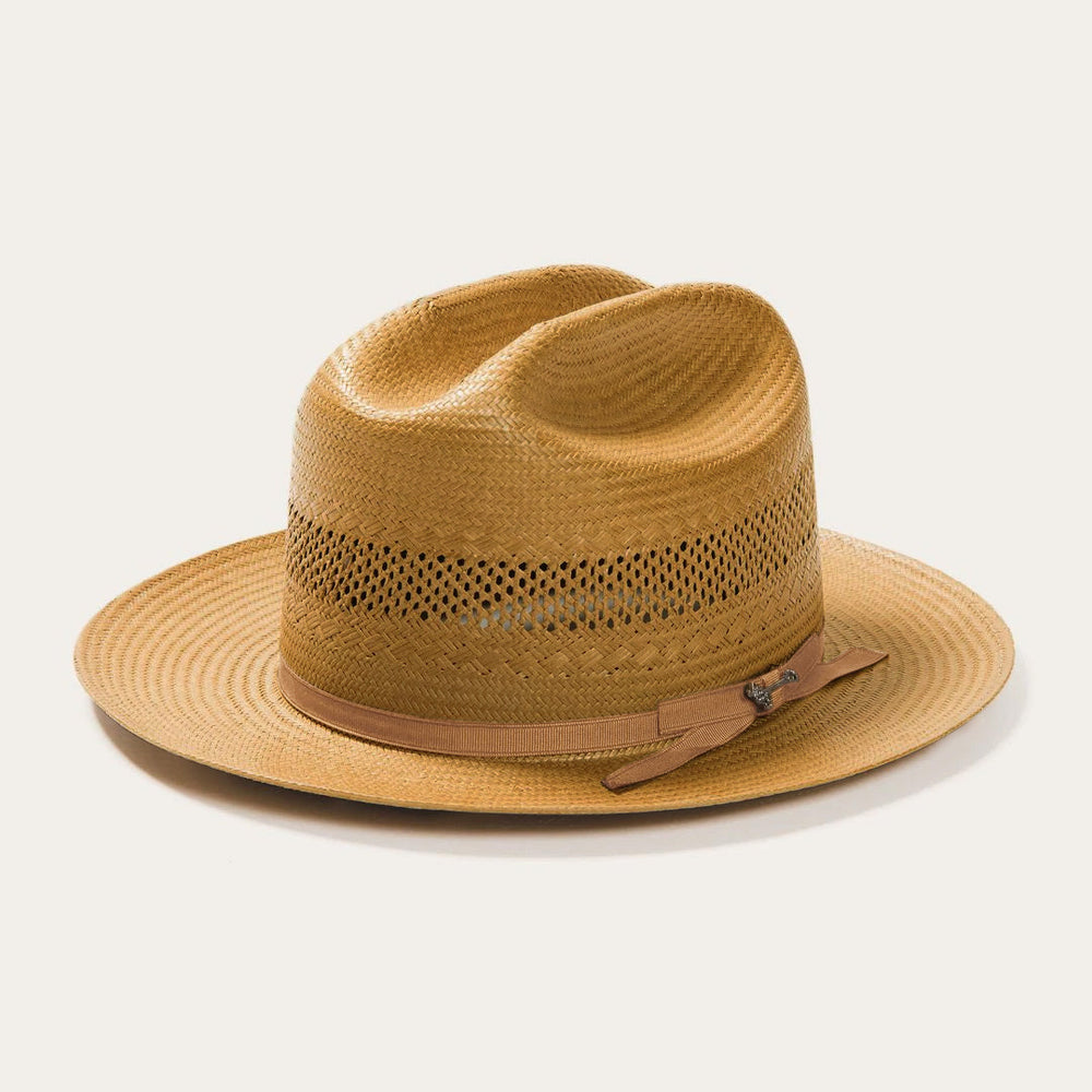 Open Road Vented Straw Cowboy Hat Cognac | Men/Women Stetson Fedora