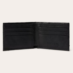 Ostrich Bi-Fold Wallet Black Cowboy Classic | Men Stetson Wallets