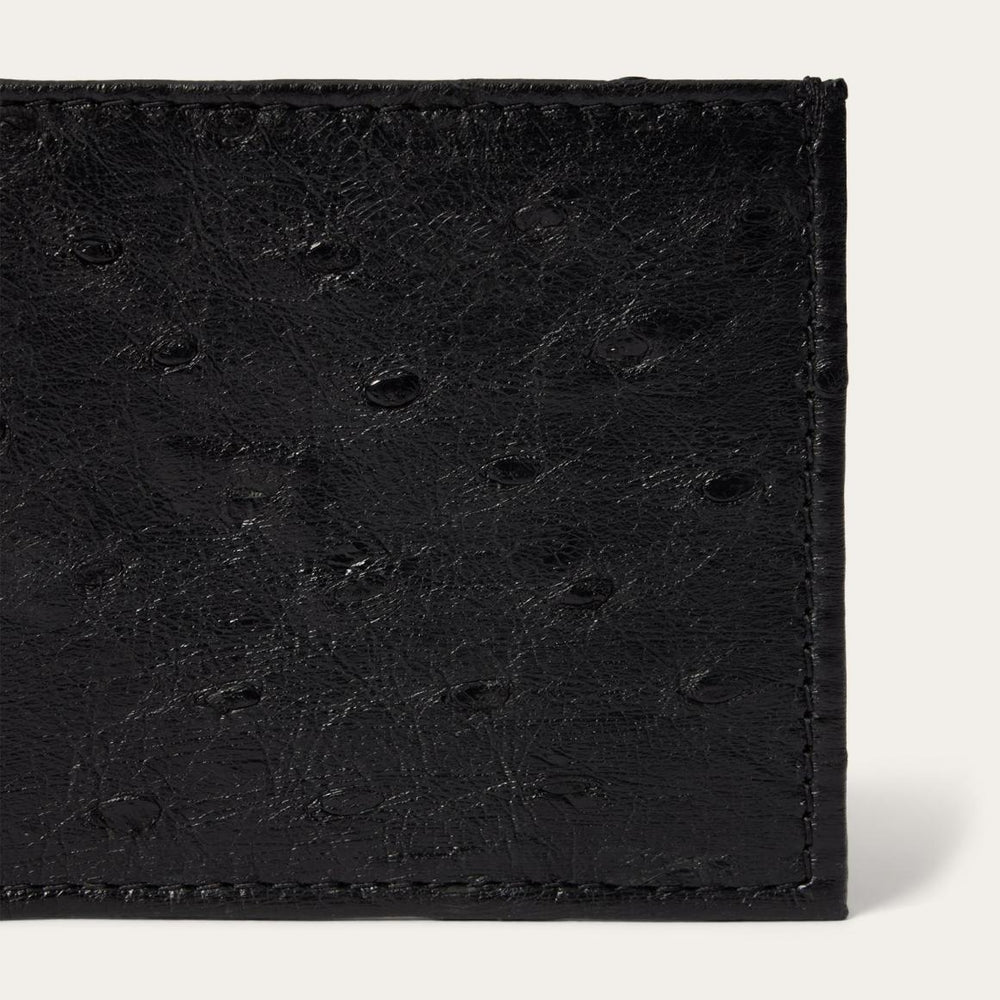 Ostrich Bi-Fold Wallet Black Cowboy Classic | Men Stetson Wallets