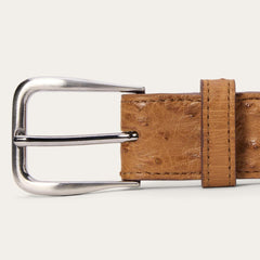 Ostrich Western Tab Belt - 1 1/4" Width Antique Cognac | Men Stetson Belts