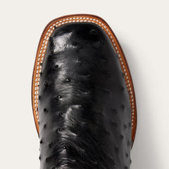 Ozzy Ostrich Boot Black | Men Stetson Exotics
