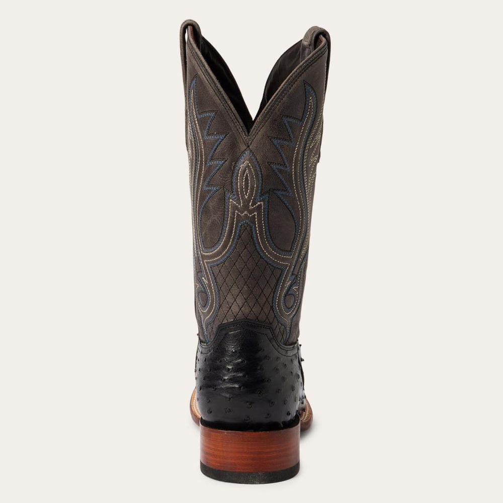 Ozzy Ostrich Boot Black | Men Stetson Western