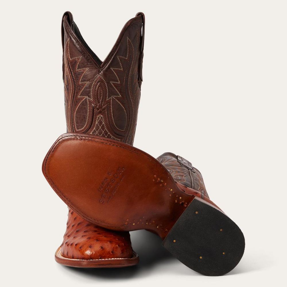 Ozzy Ostrich Boot Brown | Men Stetson Western