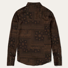 Patchwork Bandana Print Shirt Brown | Women Stetson Western Shirts