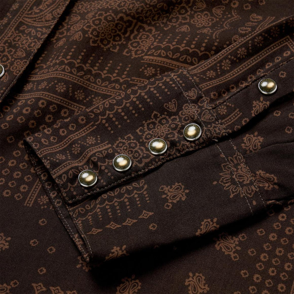 Patchwork Bandana Print Shirt Brown | Women Stetson Western Shirts