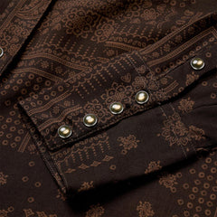 Patchwork Bandana Print Shirt Brown | Women Stetson Western Shirts