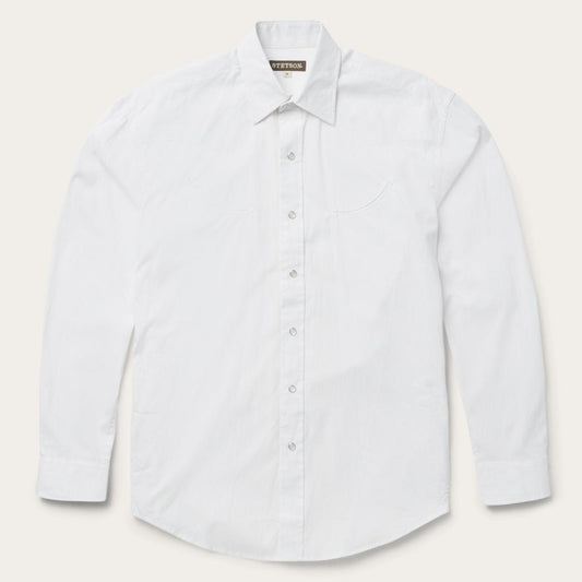Pin Point Oxford Shirt White | Men Stetson Classic Cut