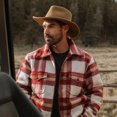Plaid Lined Jac-Shirt Red | Men Stetson Flannel Shirts