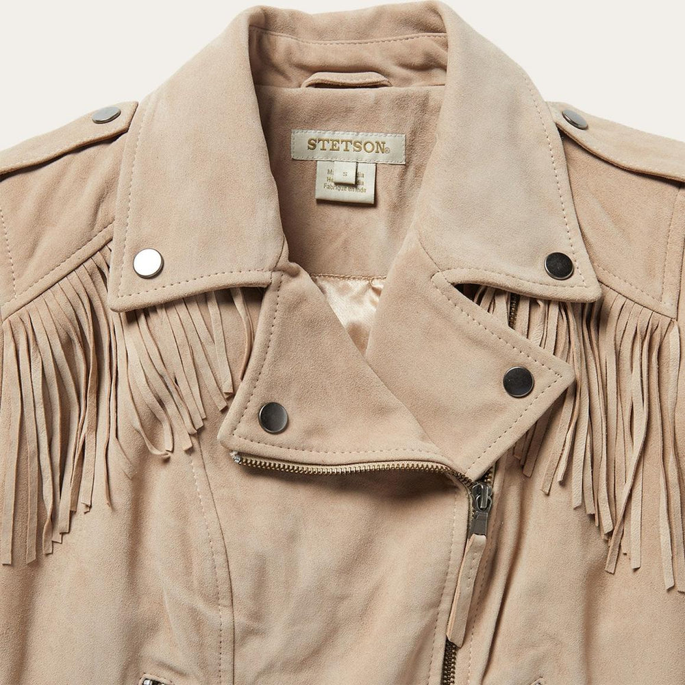Premium Suede Moto Jacket Tan | Women Stetson Jackets