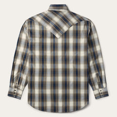 Ranch Plaid Dobby Western Shirt Brown | Men Stetson Western Shirts