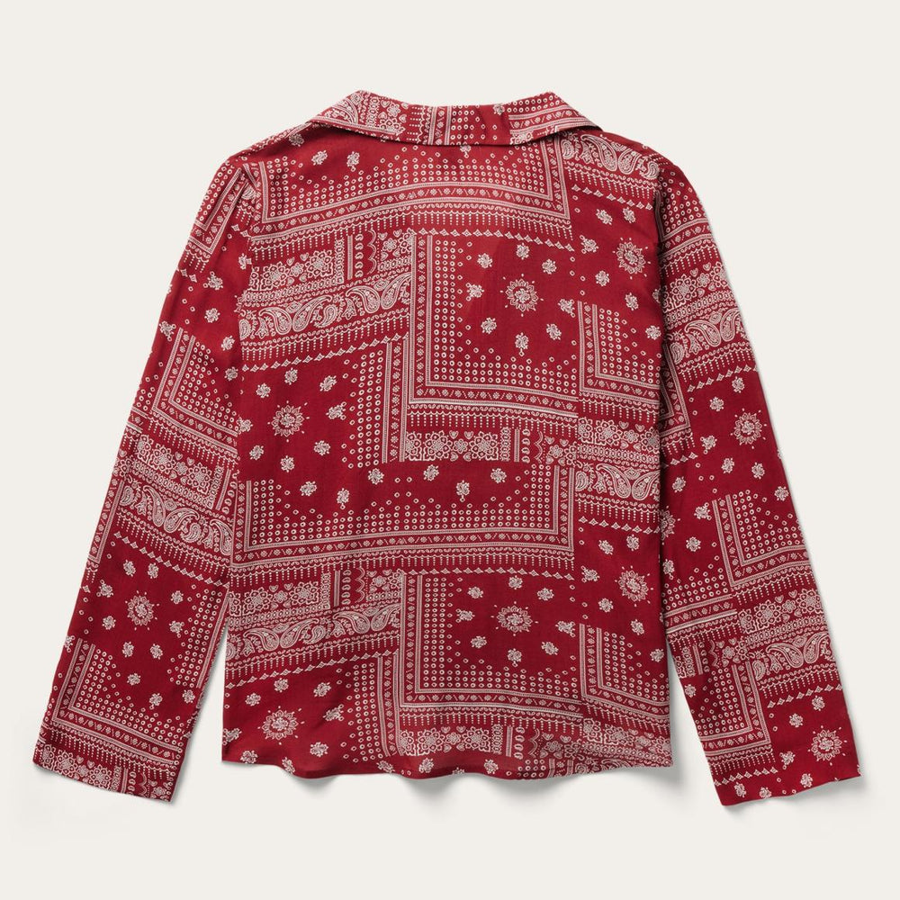 Red Bandana Patchwork Blouse Red | Women Stetson Blouses