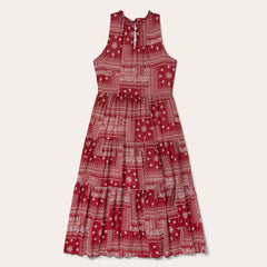 Red Bandana Patchwork Dress Red | Women Stetson Midi