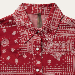 Red Bandana Patchwork Shirt Red | Women Stetson Western Shirts