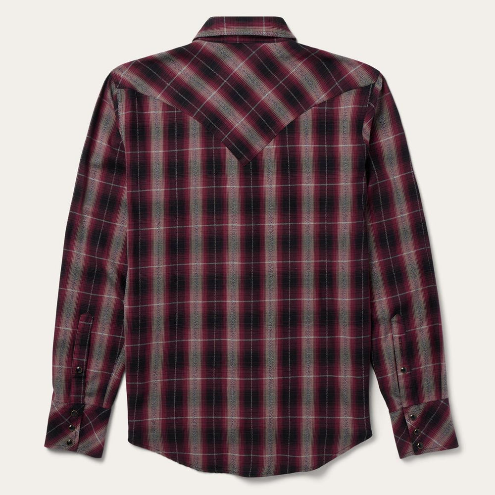 Red Marl Plaid Western Shirt Red | Men Stetson Modern Cut