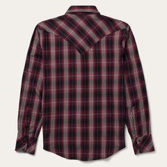 Red Marl Plaid Western Shirt Red | Men Stetson Western Shirts
