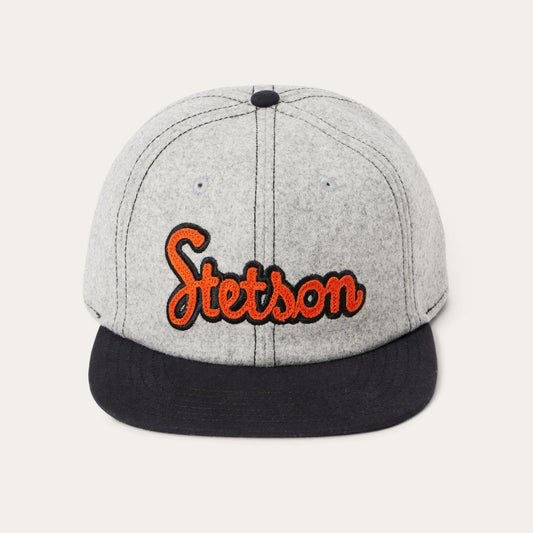 Retro Script Baseball Cap Grey | Men/Women Stetson Caps & Truckers