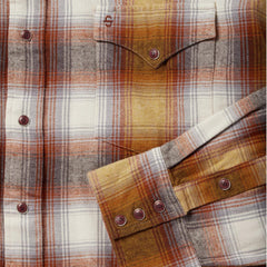 Rust Plaid Flannel Western Shirt Brown | Men Stetson Classic Cut
