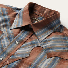 Rustic Plaid Western Shirt Brown | Men Stetson Western Shirts
