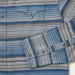 Serape Stripe Western Shirt Blue | Men Stetson Modern Cut