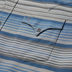 Serape Stripe Western Shirt Blue | Men Stetson Western Shirts