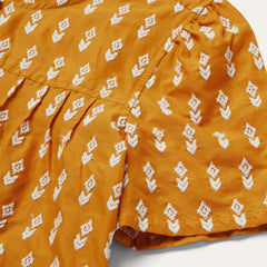 Short-Sleeved Aztec Blouse Yellow | Women Stetson Blouses