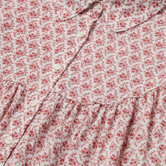 Short-Sleeved Cottage Floral Blouse Red | Women Stetson Blouses