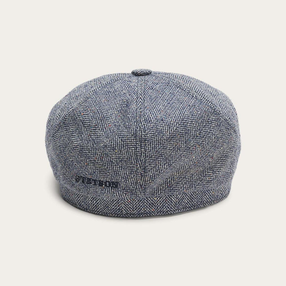Silk Six-Panel Cap Blue Herringbone | Men/Women Stetson Caps & Truckers