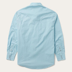 Silver Diamond Neat Print Western Shirt Blue | Men Stetson Western Shirts