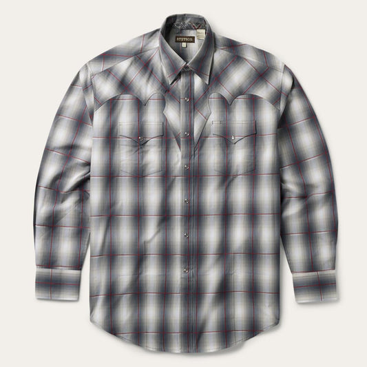 Smoke Ombre Western Shirt Grey | Men Stetson Classic Cut