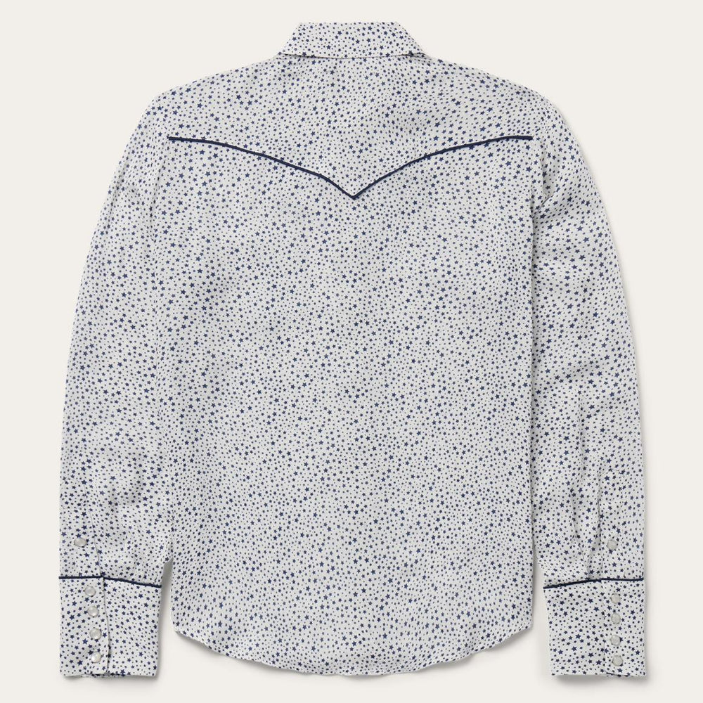 Stars Print Western Shirt White | Women Stetson Western Shirts
