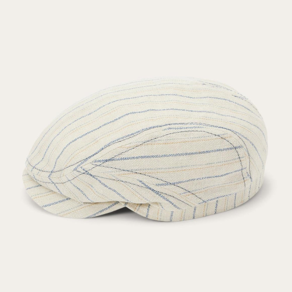 Striped Linen Driver Cap Off White With Stripes | Men/Women Stetson Caps & Truckers
