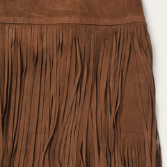 Suede Fringed Skirt Brown | Women Stetson Skirts & Shorts