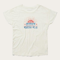 Sunrise Graphic Tee White | Women Stetson Tees