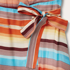 Sunset Serape Print Rayon Herringbone Wrap Front Dress Multi | Women Stetson Midi