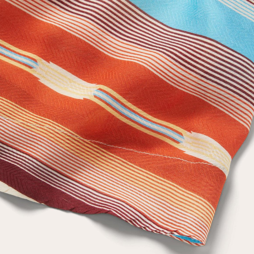 Sunset Serape Print Rayon Herringbone Wrap Front Dress Multi | Women Stetson Midi