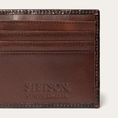 Tooled Embossed Ostrich Bi-Fold Wallet Brown | Men Stetson Wallets