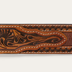 Tooled Tab Belt Cognac | Men Stetson Belts