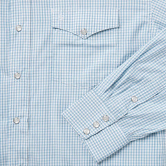 Two Stripe Check Western Shirt Blue | Men Stetson Western Shirts