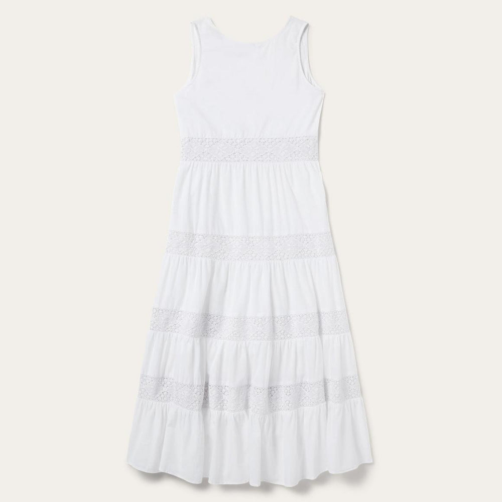 White Cotton Lawn Sleeveless Dress White | Women Stetson Midi