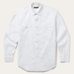 White Pinpoint Oxford Western Shirt White | Men Stetson Classic Cut